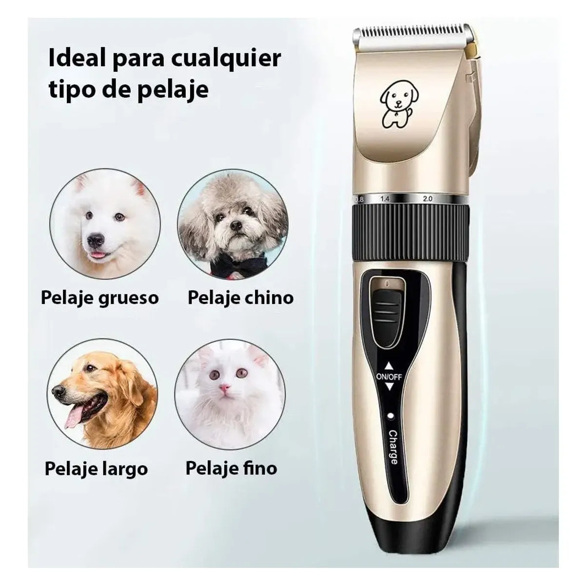 Kit de Maquina Cortapelos para Mascotas Recargable